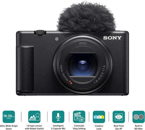 Sony ZV-1 II Compact Vlogging Camera 20.1MP 4K 18-50mm Lens Black